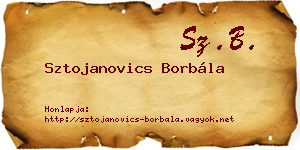Sztojanovics Borbála névjegykártya